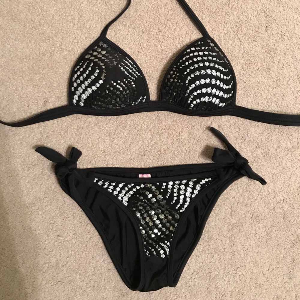 Venus black sequin bikini size 4
